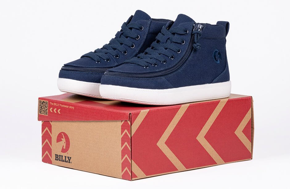 Navy BILLY Classic D|R II High Tops CPMA-Certified AFO-Ready -Shoekid.ca