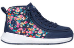 Navy Floral BILLY Goat Classic High Top CPMA Certified AFO-Ready -Shoekid.ca