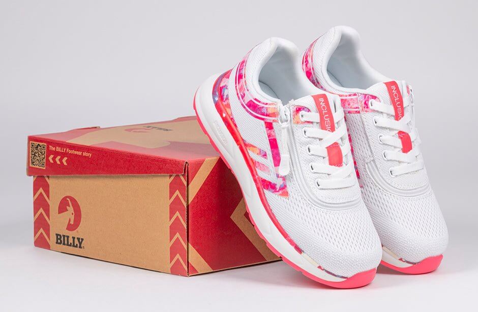Pink Marble BILLY Sport Inclusion Athletic Sneakers -Shoekid.ca