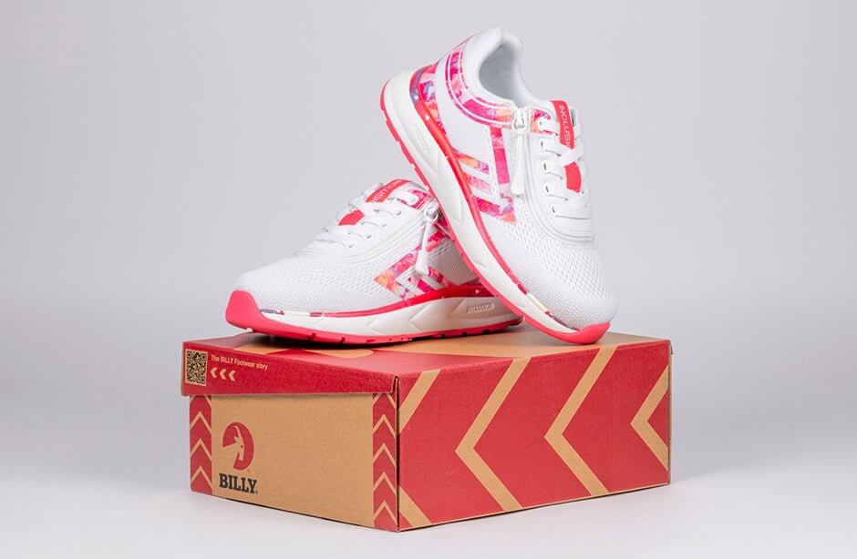 Pink Marble BILLY Sport Inclusion Athletic Sneakers -Shoekid.ca