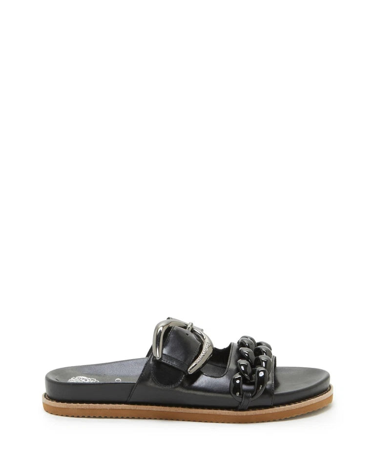 Women's Vince Camuto Kenendys Leather Slide Sandal – Black