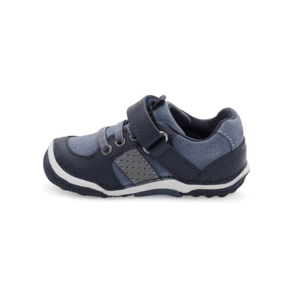 Stride Rite Kids Wes Blue Leather Toddler Casual Shoes - ShoeKid.ca