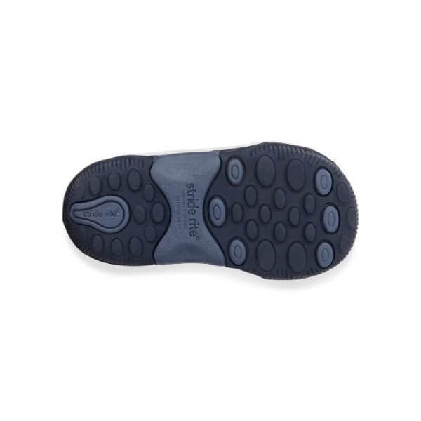 Stride Rite Kids Wes Blue Leather Toddler Casual Shoes - ShoeKid.ca