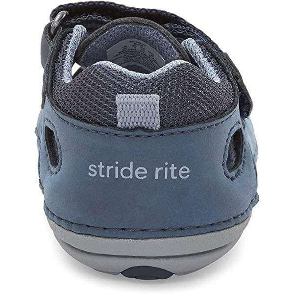 Stride Rite Sonny Boys Soft Motion Baby Toddler Blue Leather Sandals - ShoeKid.ca