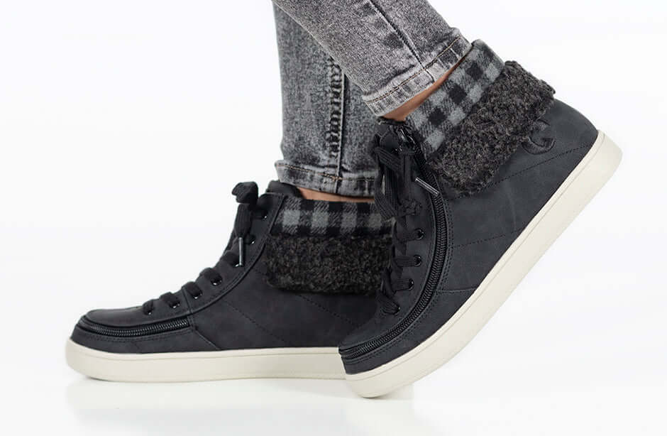 Women's Black/Charcoal BILLY Cuffs -Shoekid.ca