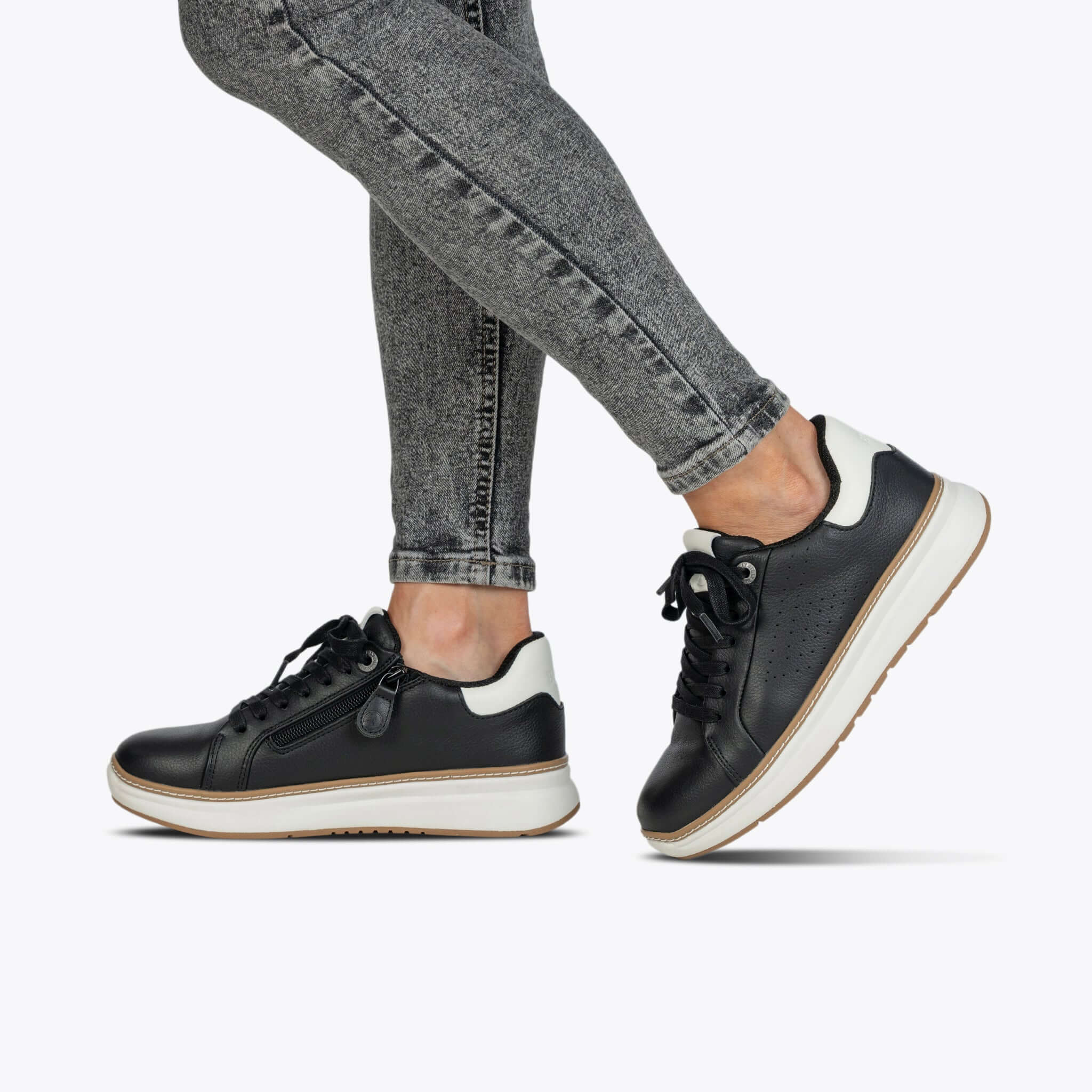 Women's Black Leather BILLY Comfort Luxe -Shoekid.ca