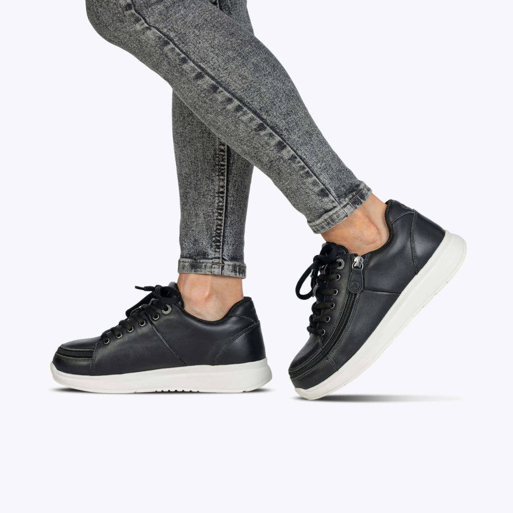 Women's Black Leather BILLY Comfort Plush -Shoekid.ca