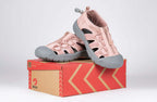 Women's Blush BILLY River Sandals with faux leather, adjustable bungee, and zipper for easy wear, ideal for AFOs & orthopedic needs.