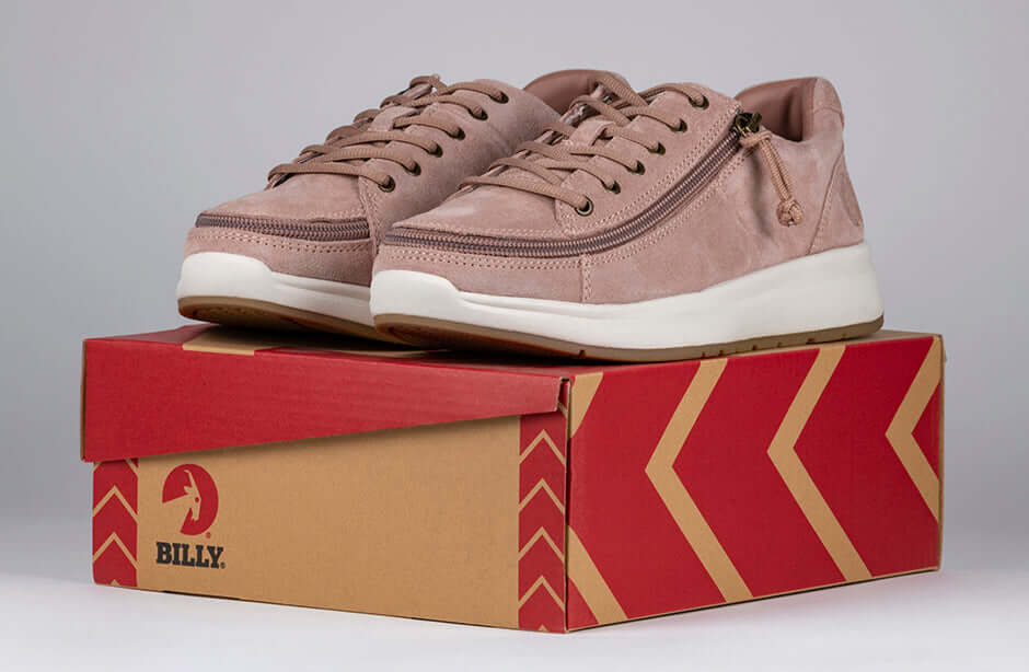 Women's Blush Suede BILLY Comfort Lows (CPMA Approved) -Shoekid.ca