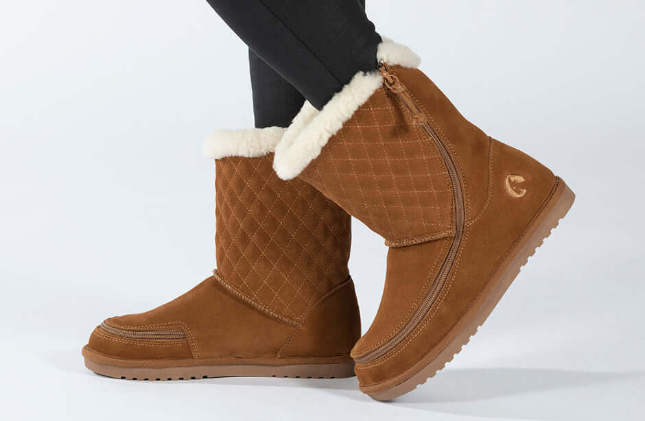 Women's Chestnut BILLY Cozy Quilt Warm Lux Boots -Shoekid.ca