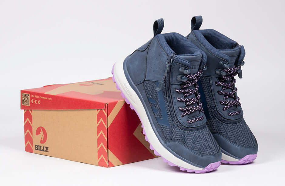 Women's Navy/Purple BILLY Inclusion Trail Boots -Shoekid.ca