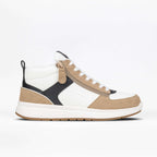 Women's White/Tan/Black BILLY Comfort Dual Zipper High Top -Shoekid.ca