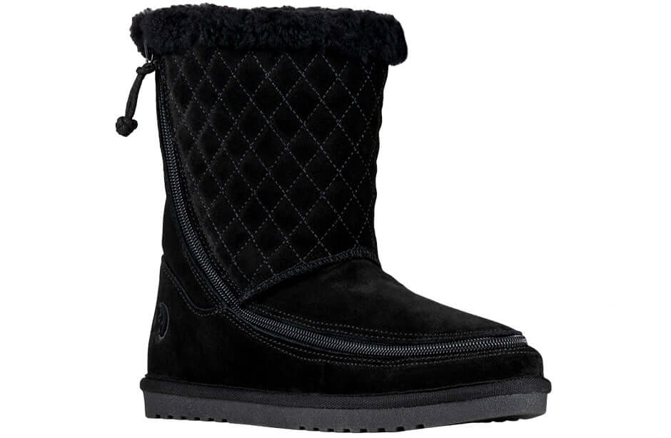 Women's Black BILLY Cozy Quilt Warm Lux Boots -Shoekid.ca